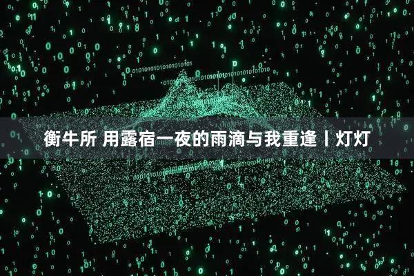 衡牛所 用露宿一夜的雨滴与我重逢丨灯灯